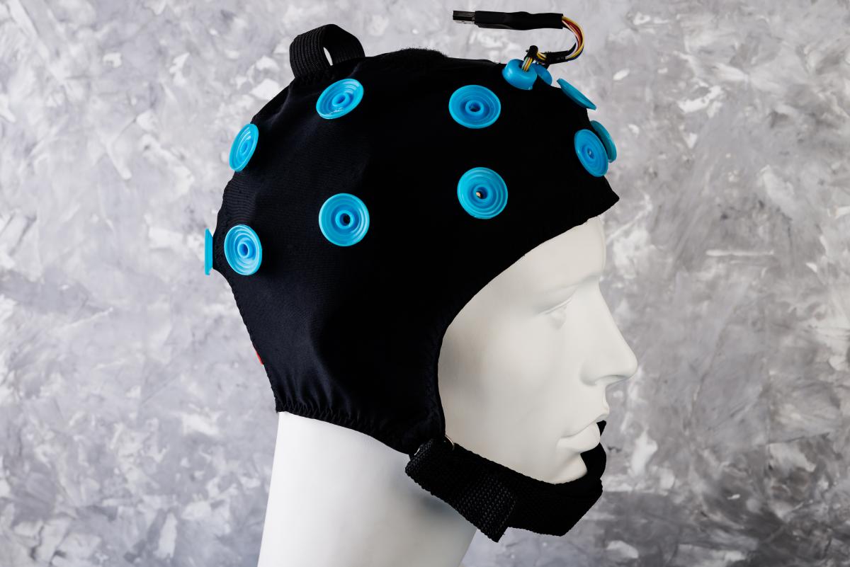 Stock photo of an EEG headset