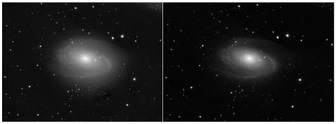 M81 Images with and without calibration data added