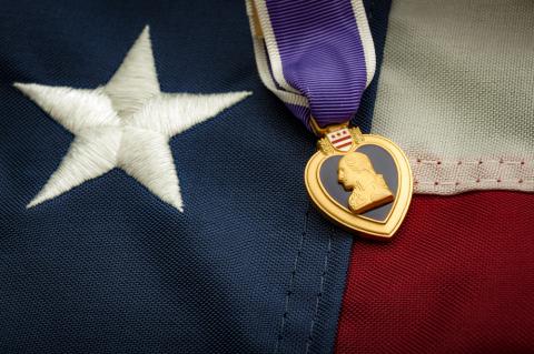 Photo commemorating Purple Heart Day August 7