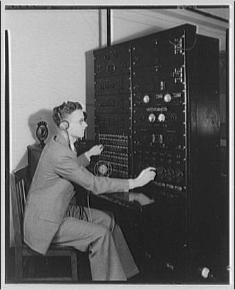 CREI Student working on radio device, 1936
