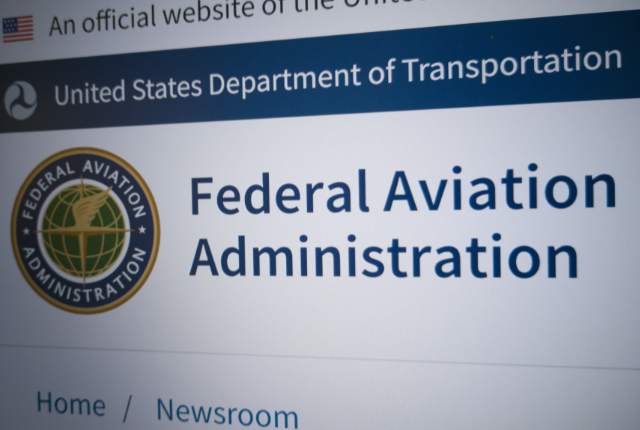 screenshot of the FAA logo on their website