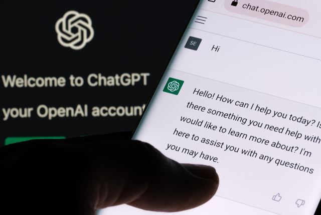 ChatGPT welcome screen on smartphone