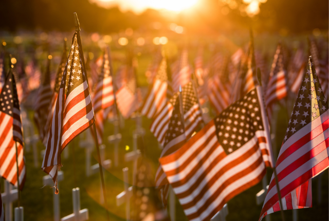 memorial American flags for veterans