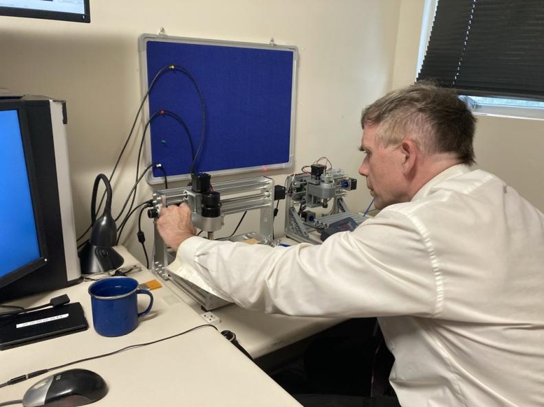 Badge CNC Machine Testing with Professor Connor