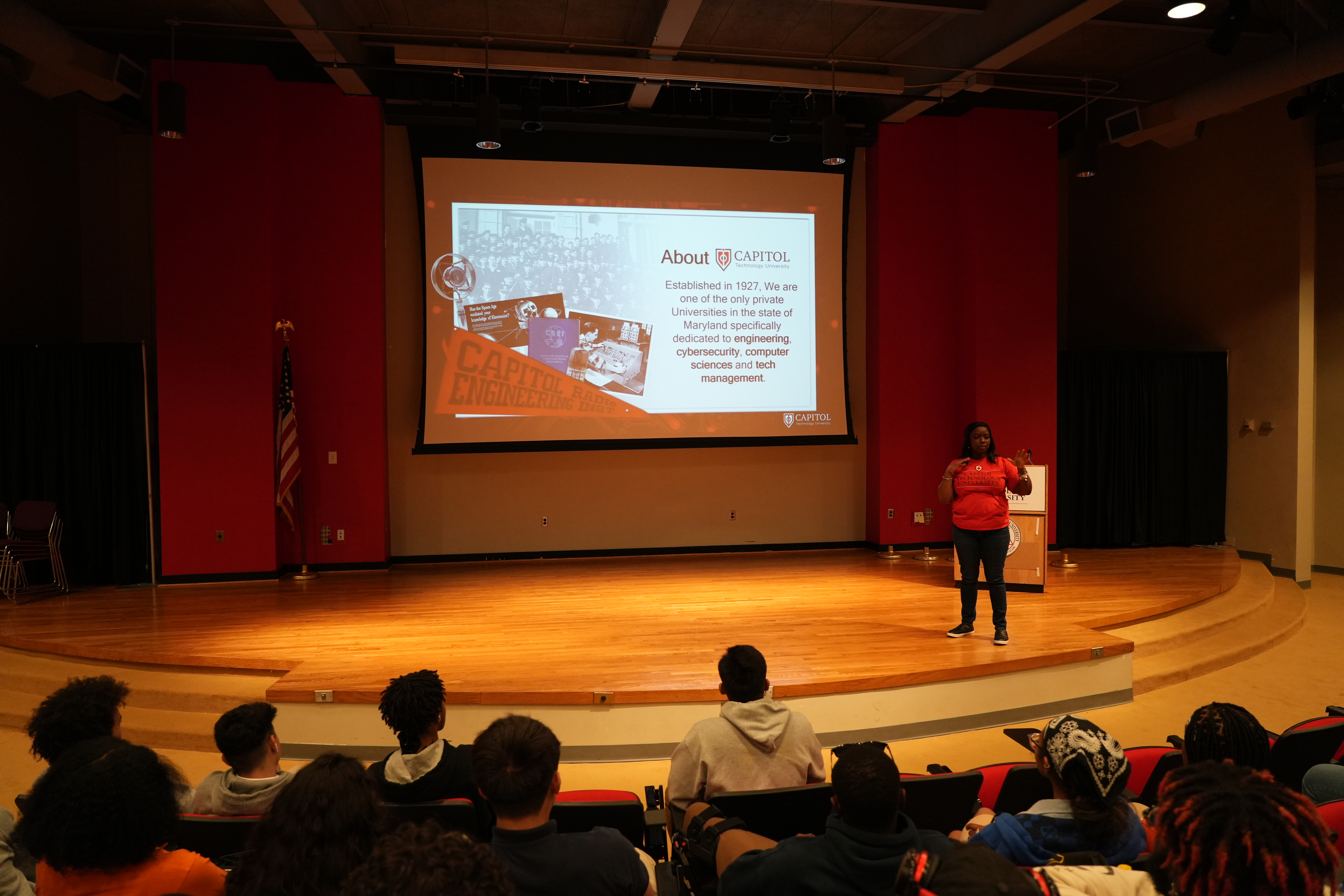 CapTech Connect! Welcomes Students to Capitol in Auditorium Setting with Dr. Angel Clay