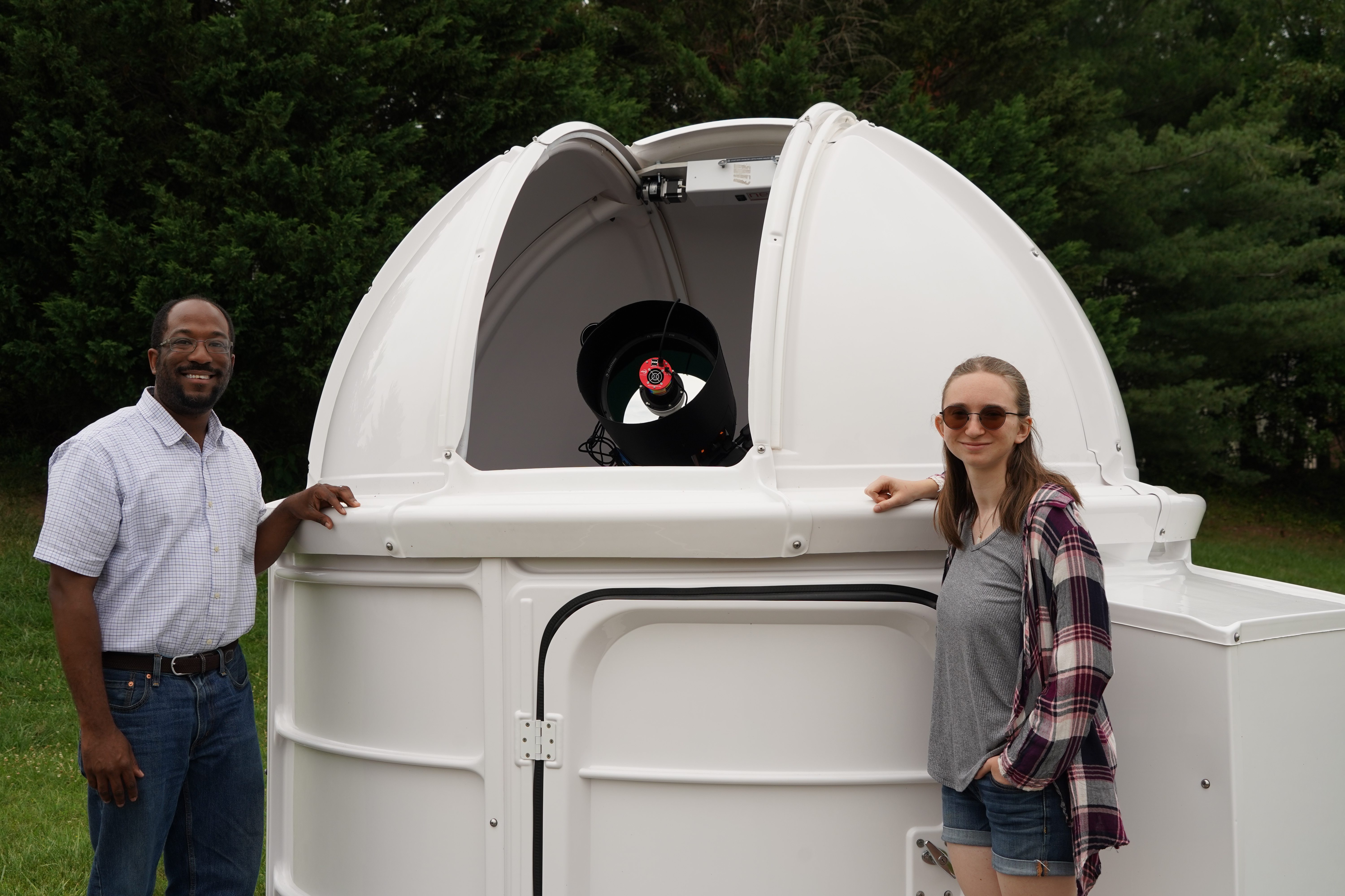 Professor Mabson and Summer Intern Julianna Reese present the new ALPHA Observatory
