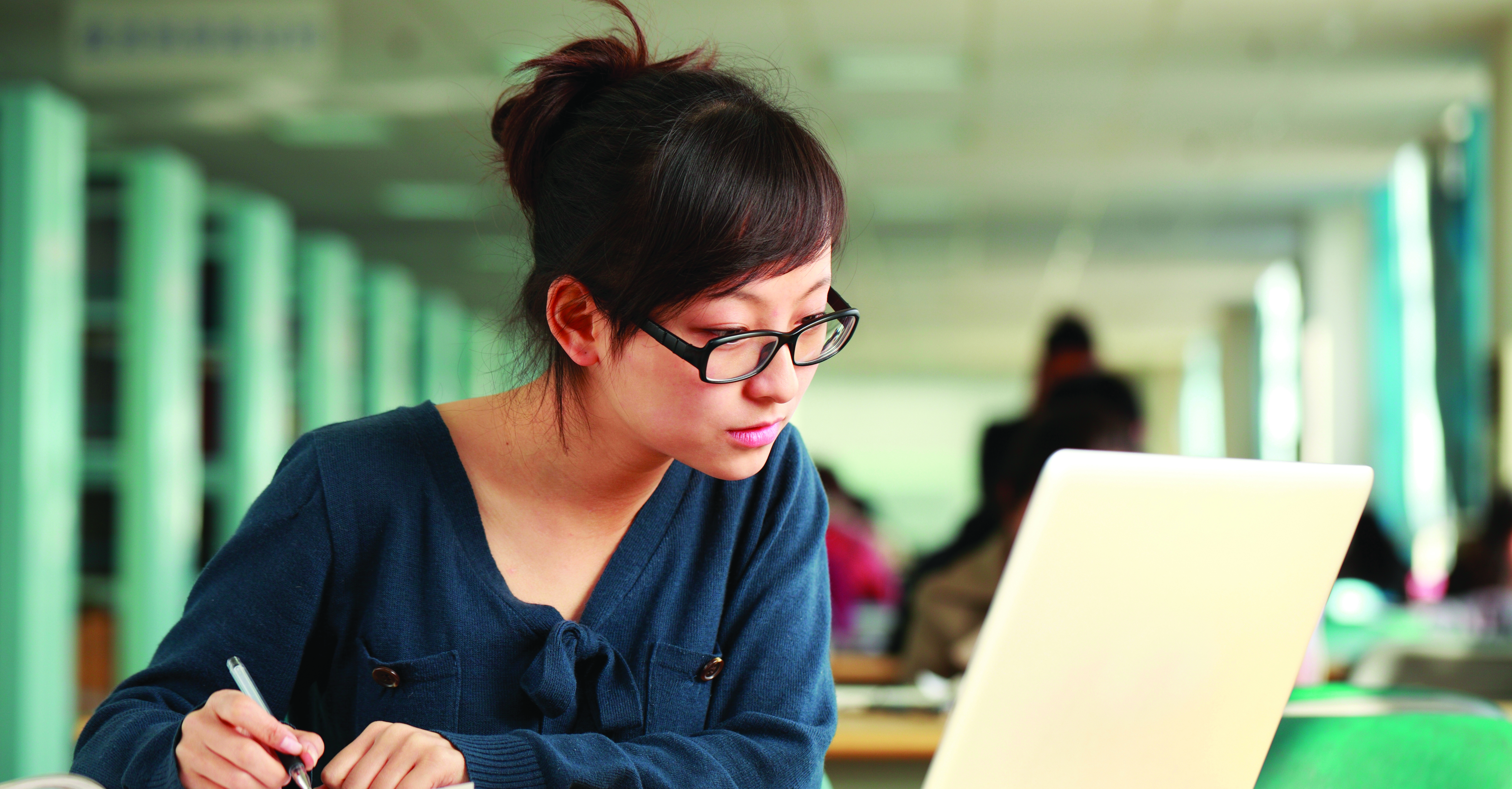 Photo of student at computer