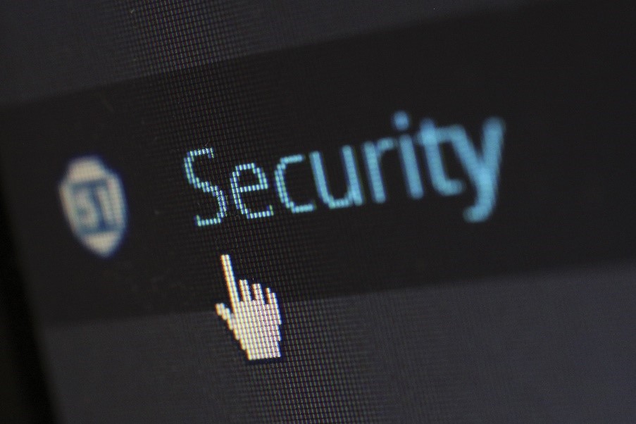 Security alert on computer screen