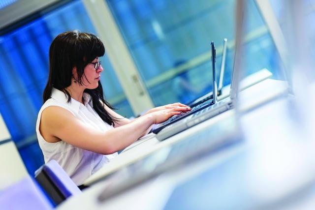 Student at a computer