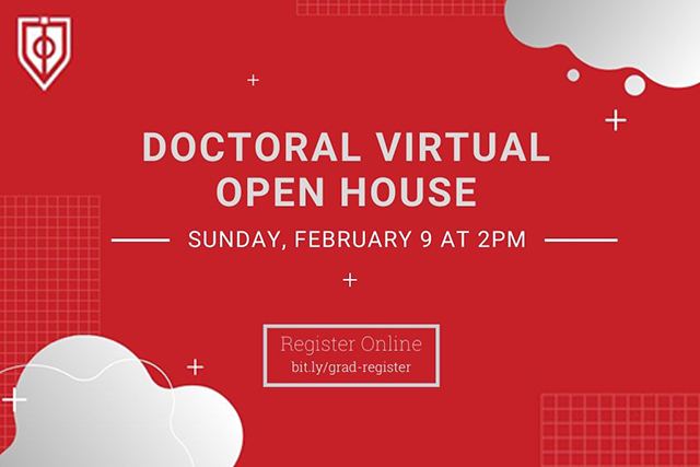 virtual Doctoral Open House this Sunday, February 9 at 2:00 p.m.