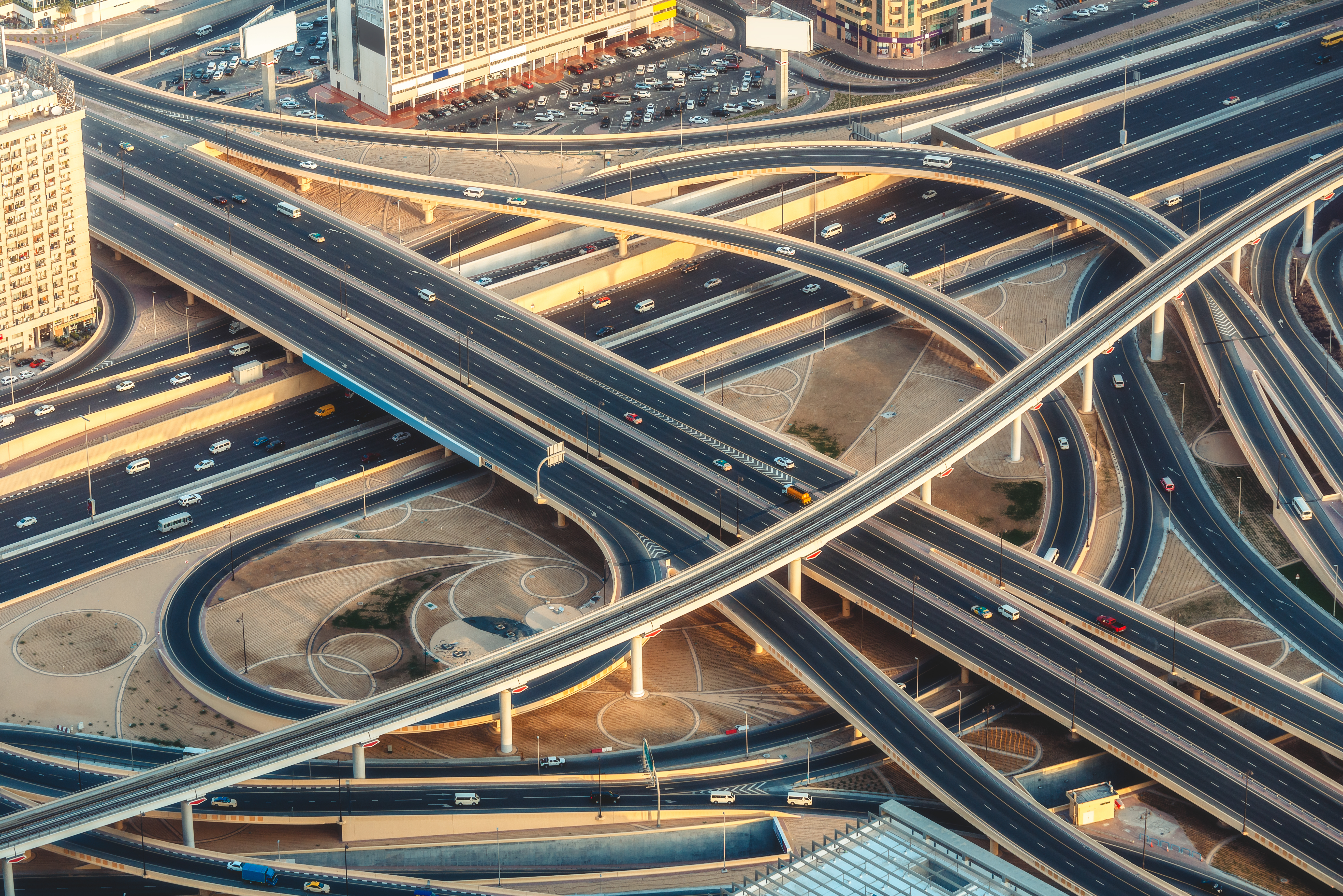 Stock photo of roadways intersecting