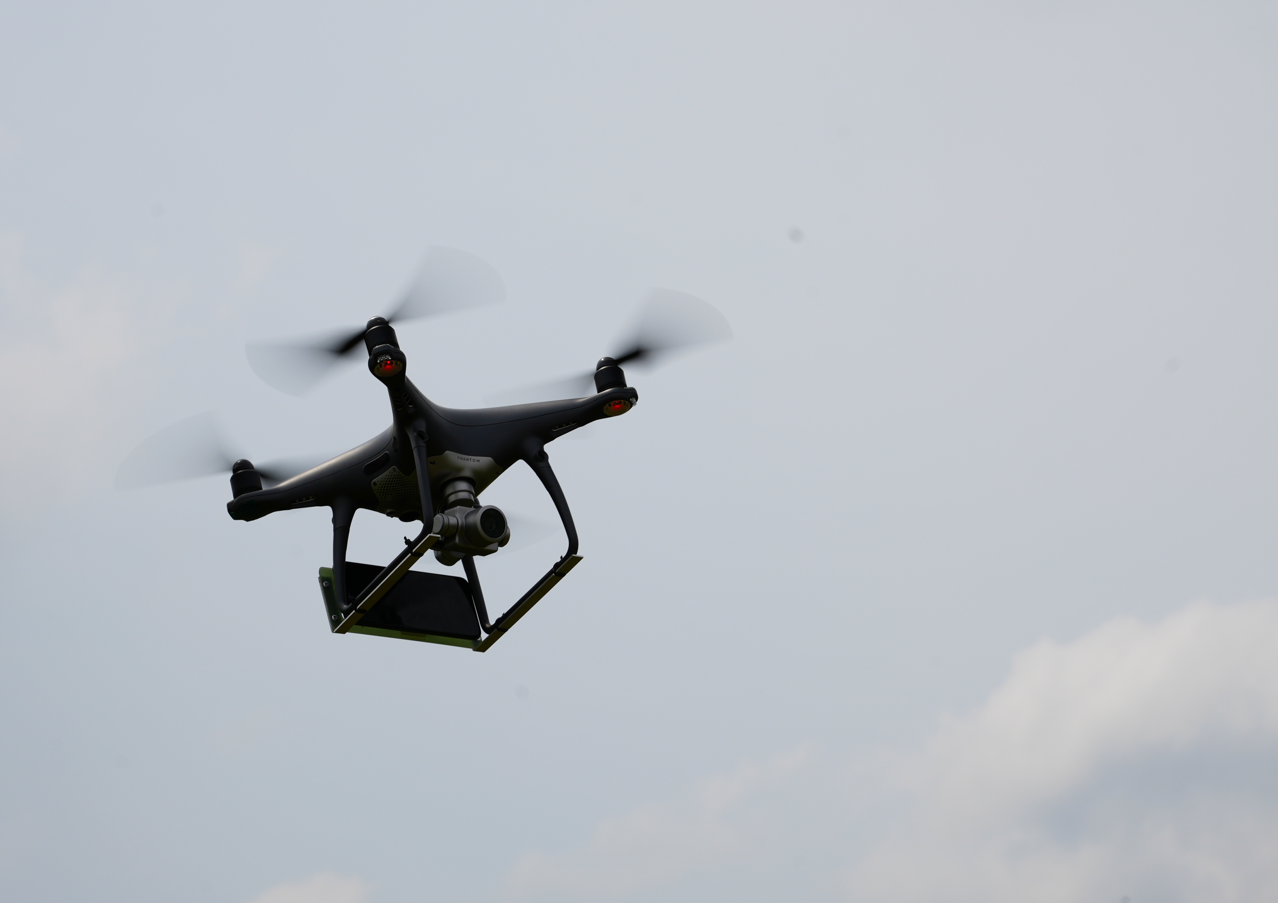 drone mid-flight in sky
