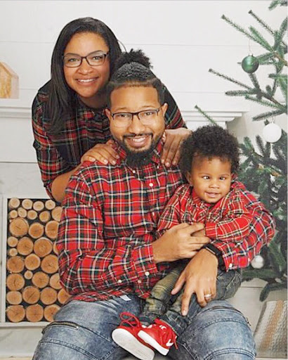 Herman Felder, cyber analytics professor with his family