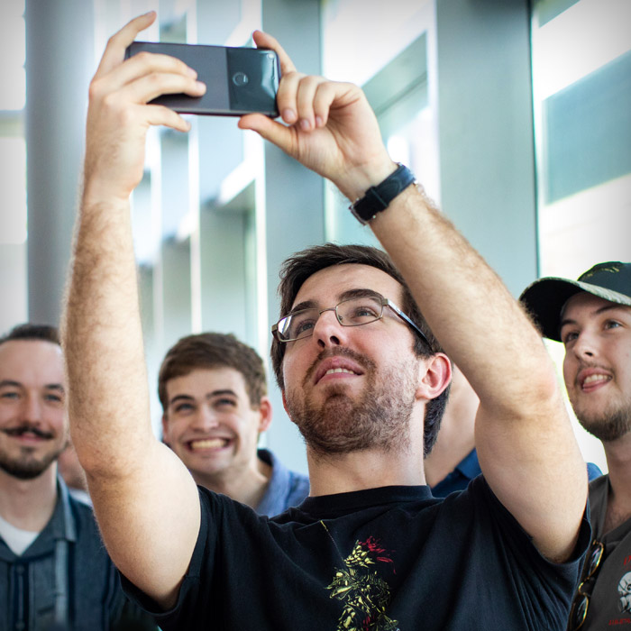 students taking a selfie