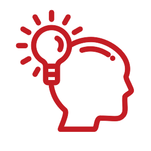 head with lightbulb idea icon
