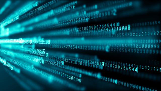 blue light rays highlighting numbers to symbolize cybersecurity risks in organizations