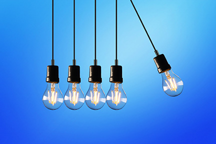 lightbulbs in a row