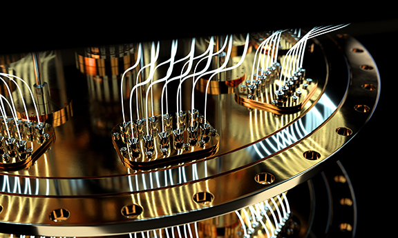 closeup of a quantum computer 