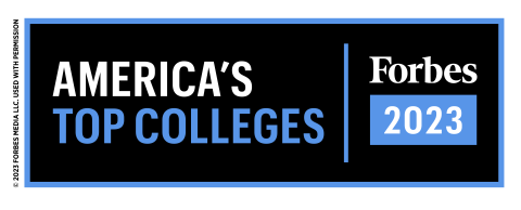 Forbes America's Top Colleges badge for 2023