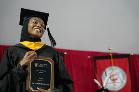 Capitol Tech Dr Fatou Sankare Receiving Faculty Award 2023