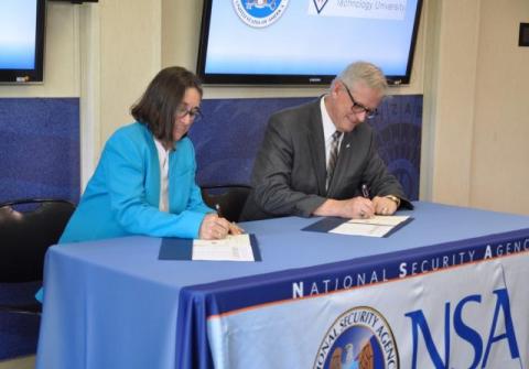 Capitol CAO Dr. Helen G. Barker and NCS training director Dr. Leonard Reinsfelder signed the agreement Wednesday