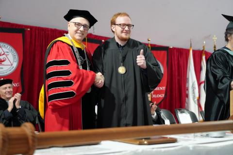 President Sims and Elijah Emory - Award Recipient